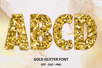 Golden Elegance: a Glitter Font Design Guide